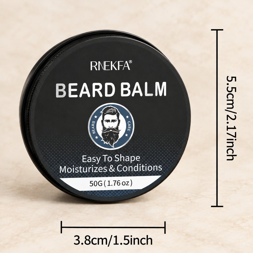 Beard balm size image with a premium ivory stone background