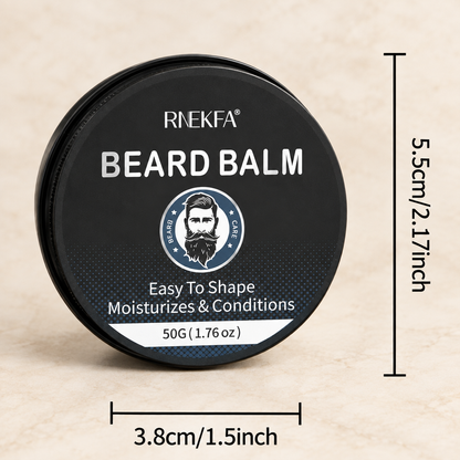 Beard balm size image with a premium ivory stone background