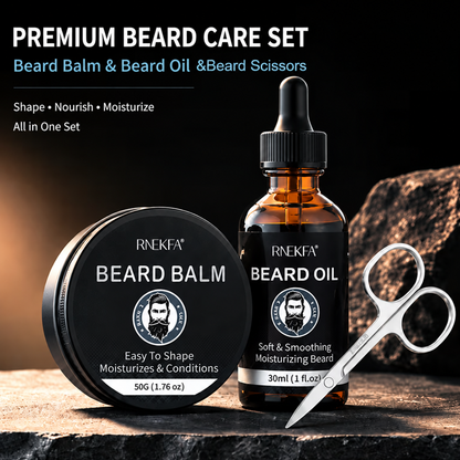 Beard care set with bottom quantity badge removed