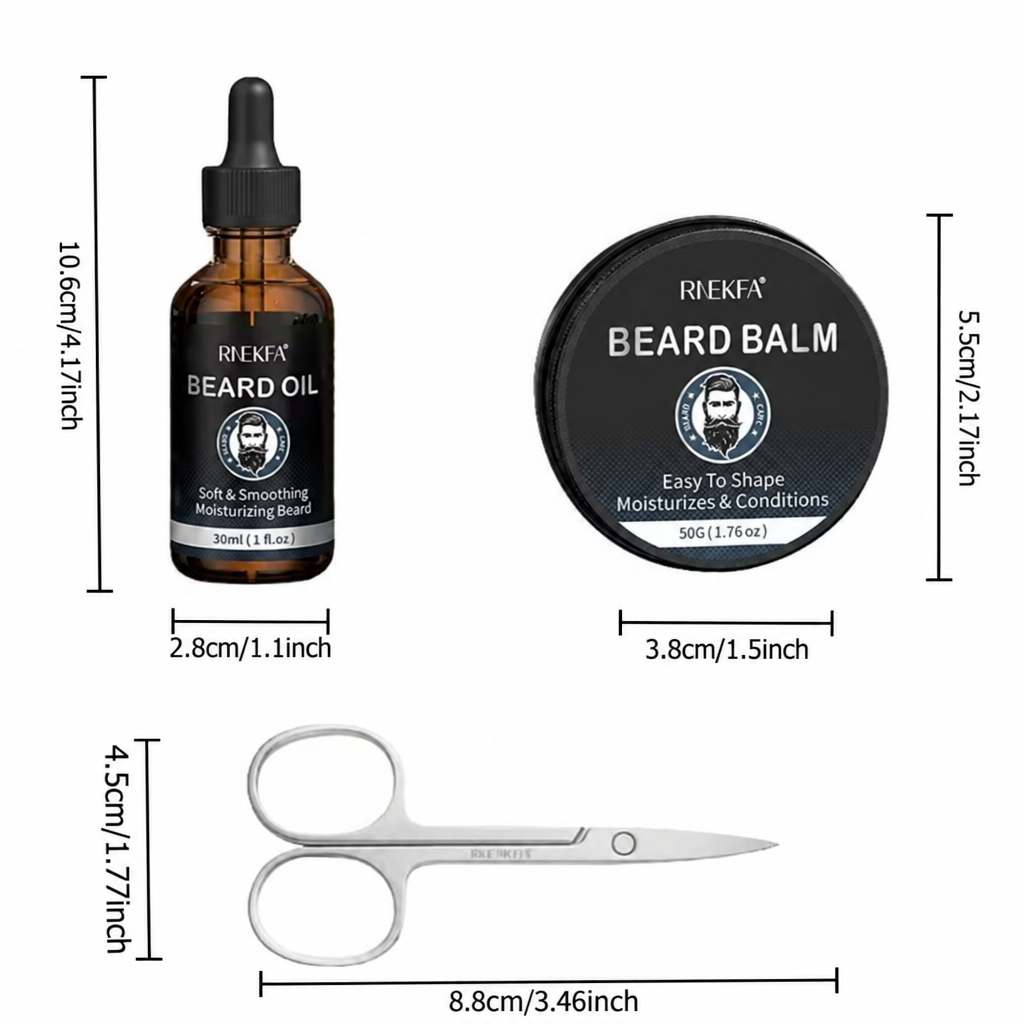 Beard kit measurements with bottom quantity badge removed