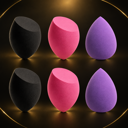 Black, rose and purple sponge set