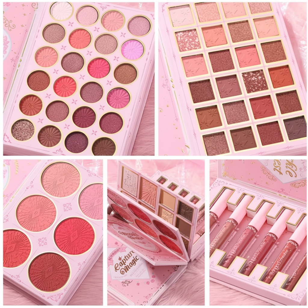 Cleaned makeup palette collage