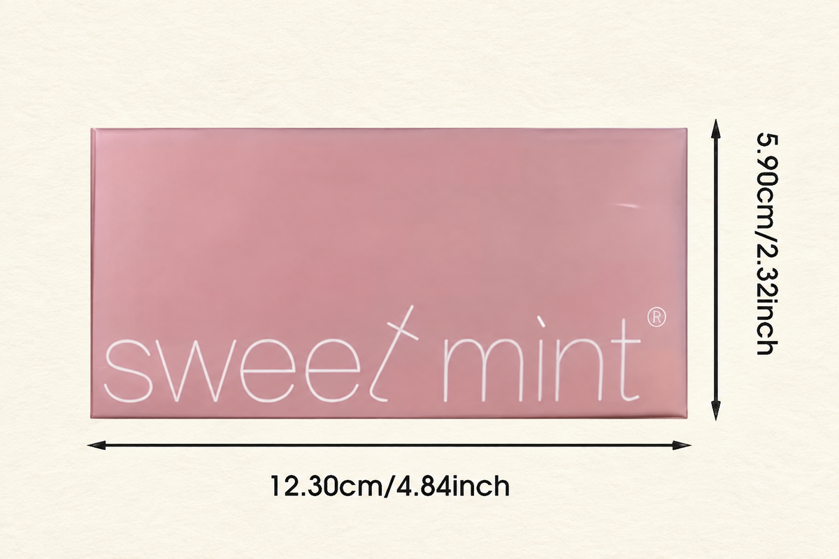 Eyeshadow palette size image with a warm-ivory background