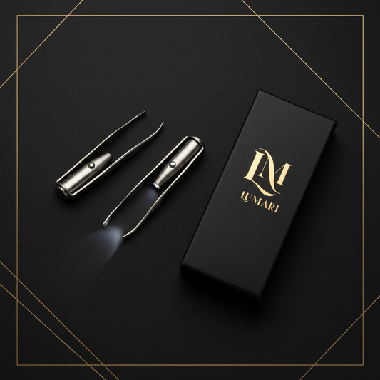 LED Tweezer Flat Lay with Packaging