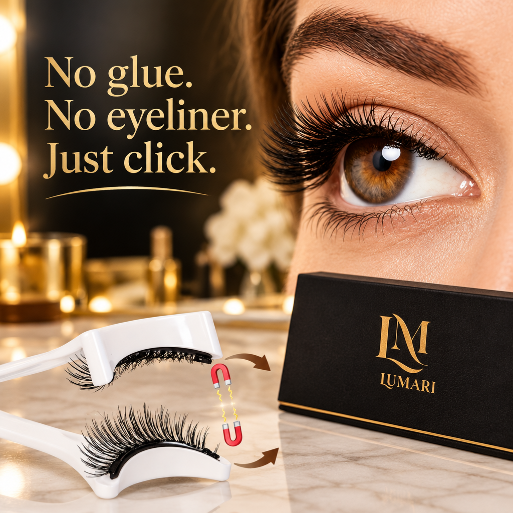 Lifestyle shot of an eye wearing magnetic lashes