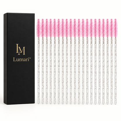 Lumari eyebrow and eyelash brush set with packaging