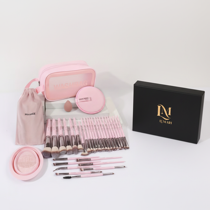 Lumari makeup brush set with presentation box