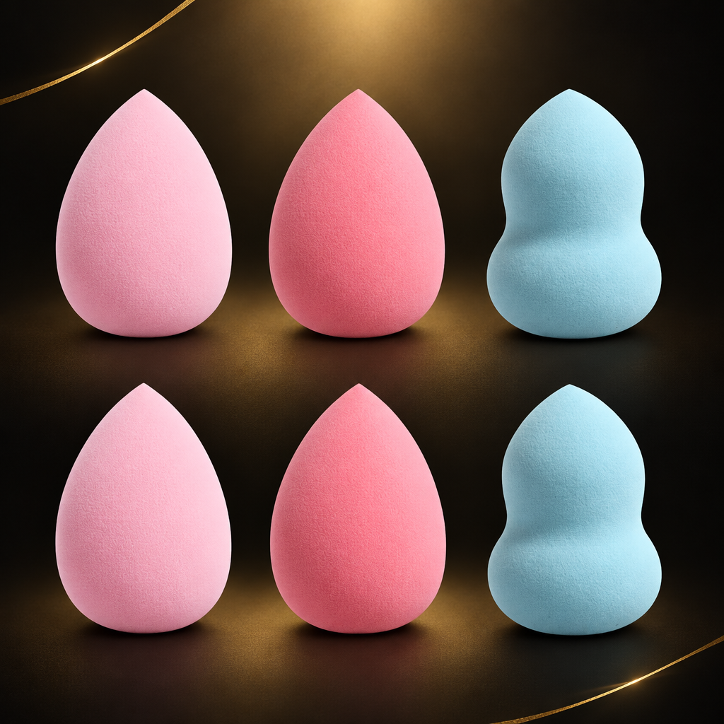 Pink and powder blue sponge set