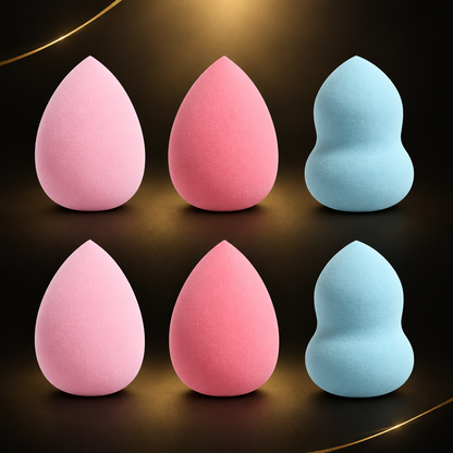 Pink and powder blue sponge set