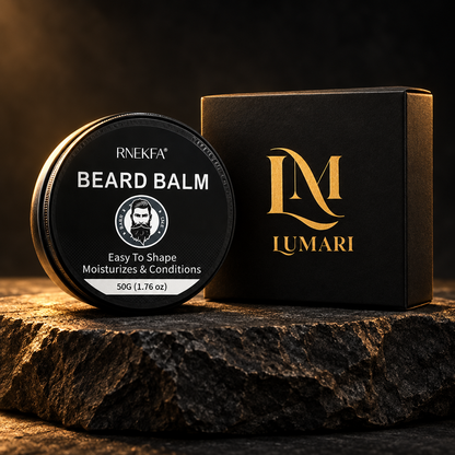 Premium black-and-gold beard balm photo